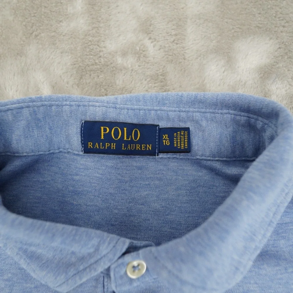 Polo Ralph Lauren Polo Shirt Men's XL Short Sleeve Heather Blue Preppy